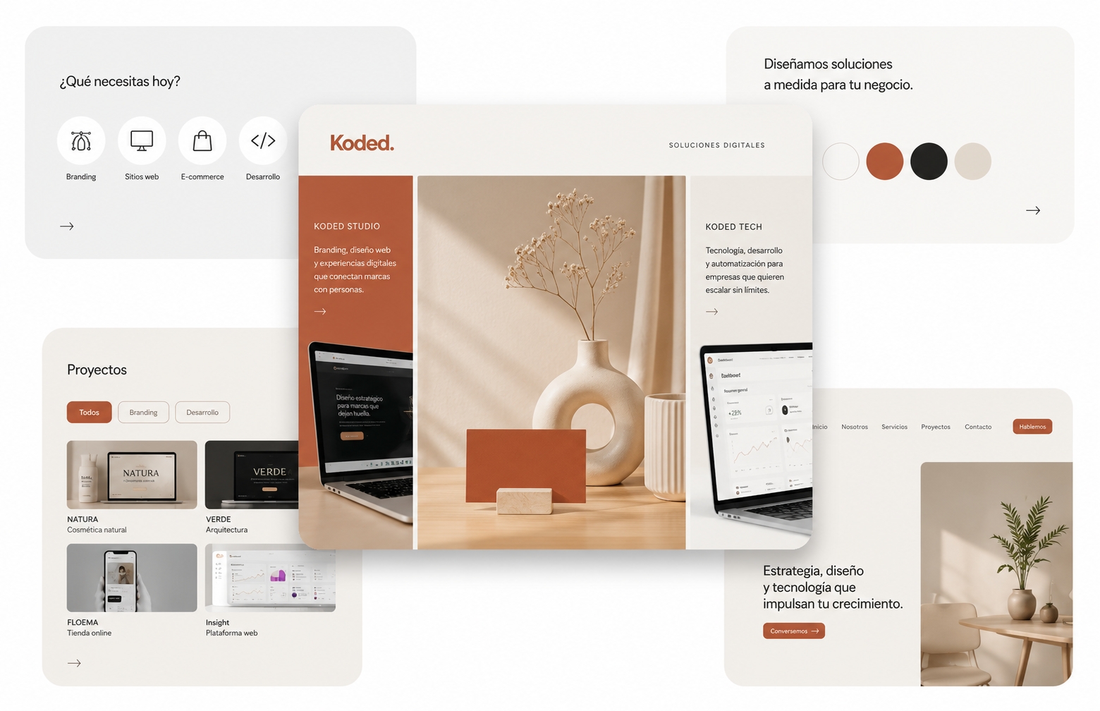 Referencias visuales de diseño para Koded Studio