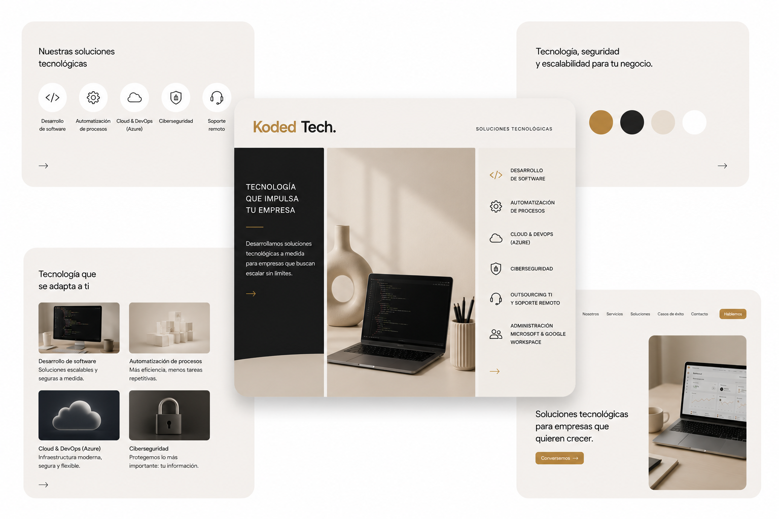 Referencias visuales de diseño para Koded Tech