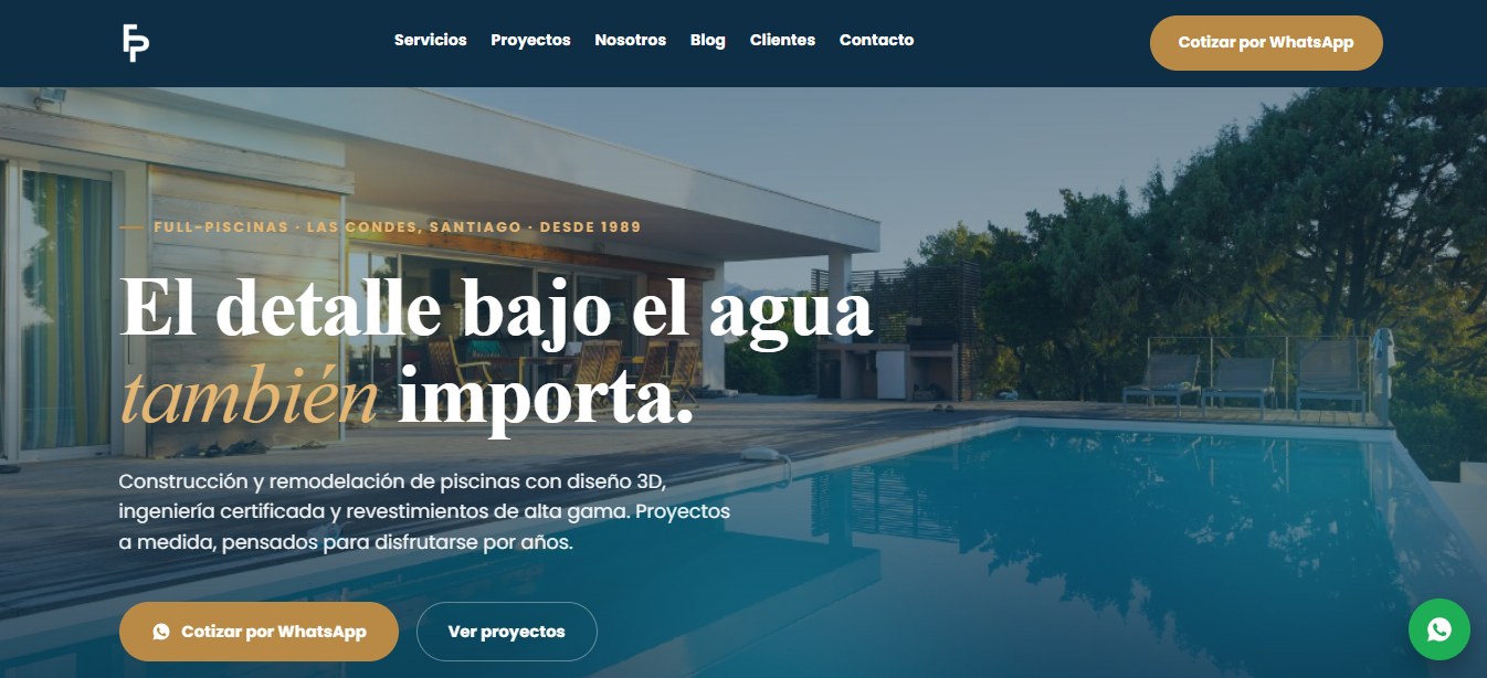 Full Piscinas: página de inicio