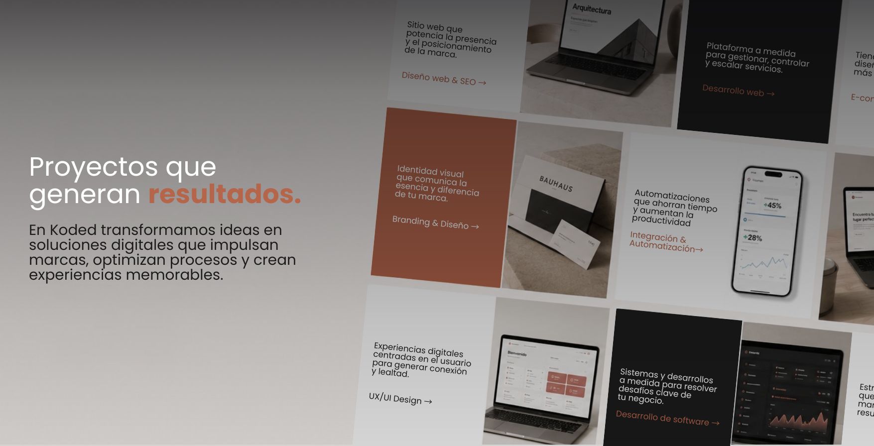 Proyectos que generan resultados. Koded transforma ideas en soluciones digitales.