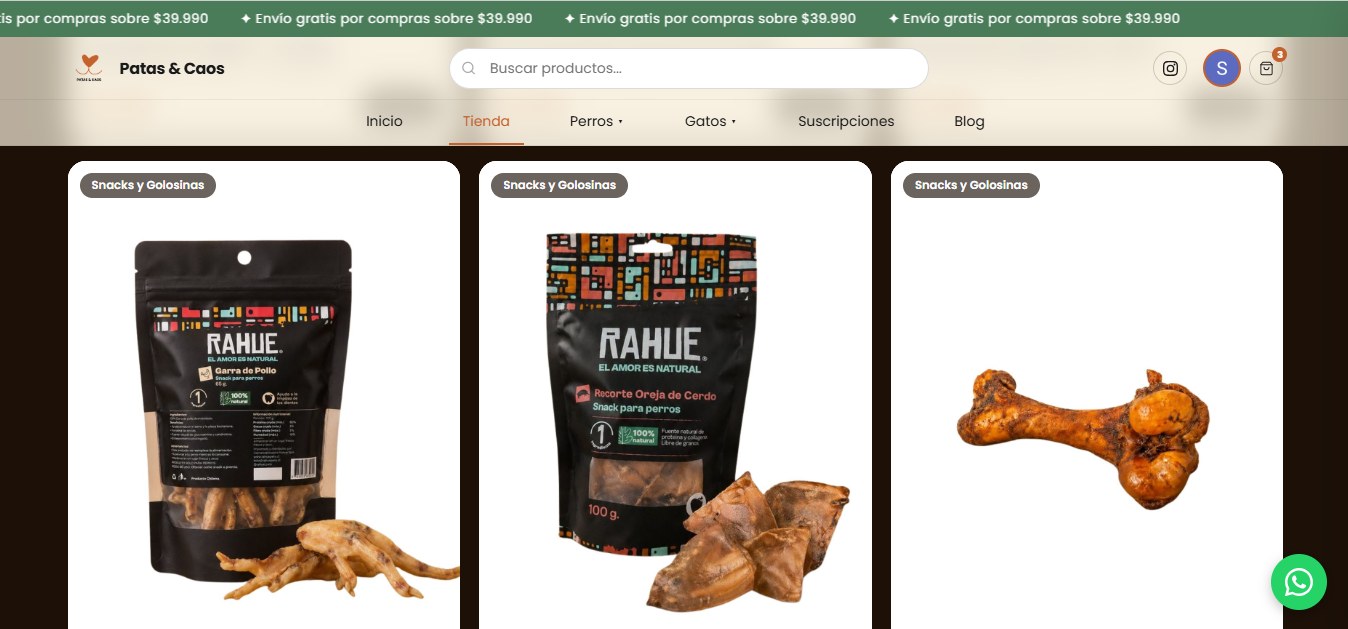 Patas & Caos: tienda